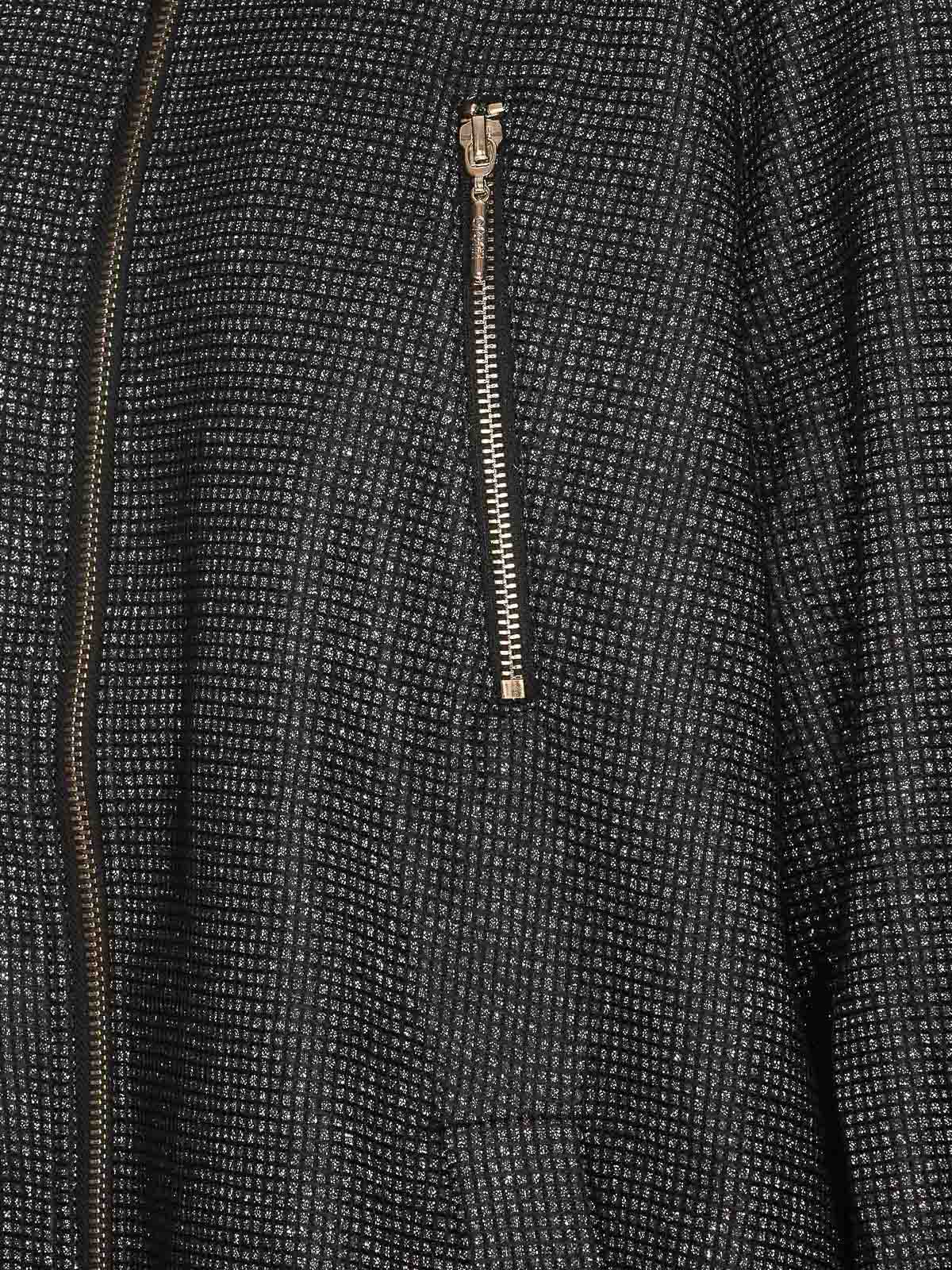 Shop Liu •jo Black Jacket With Zip Frontal Zip
