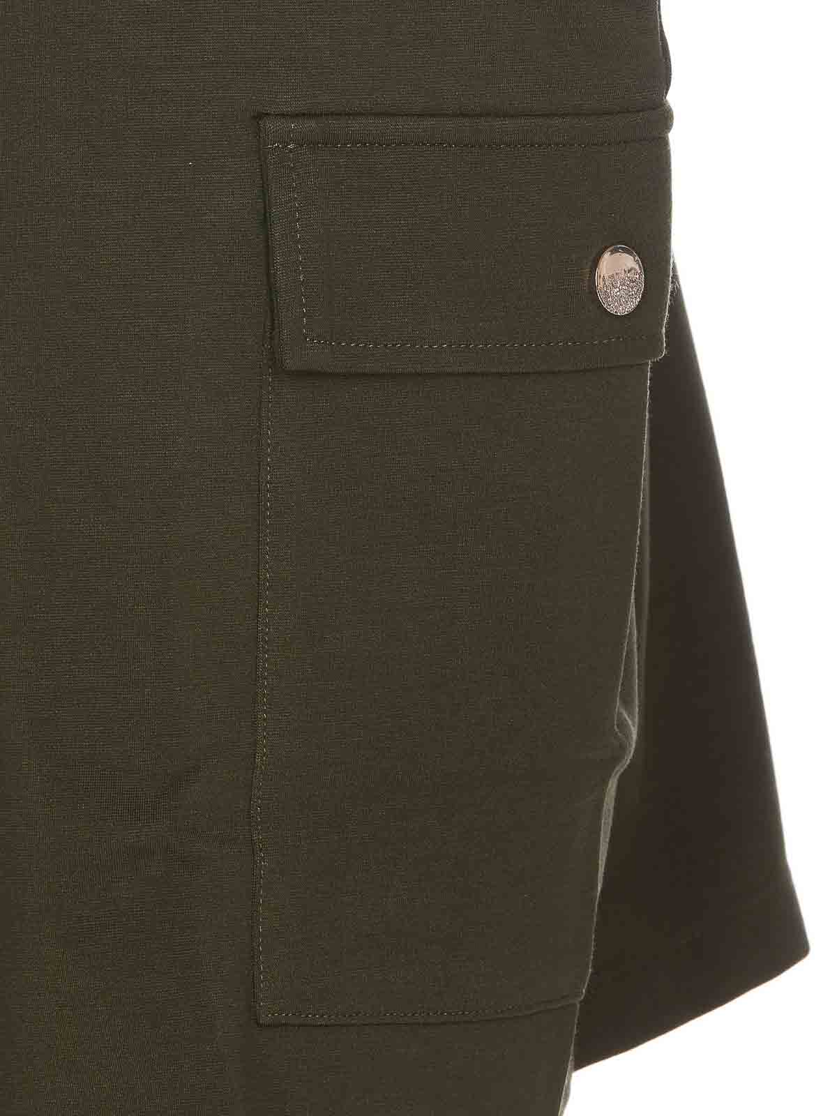 Shop Liu •jo Military Green Skirt Zip And Button