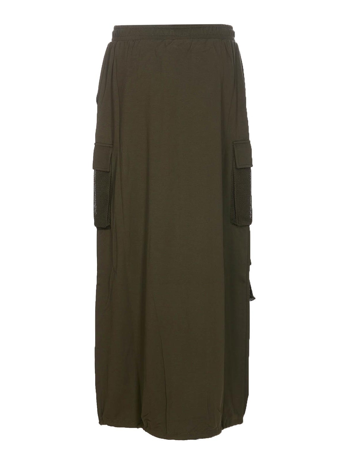 Shop Liu •jo Lichene Green Elasticized Midi Skirt