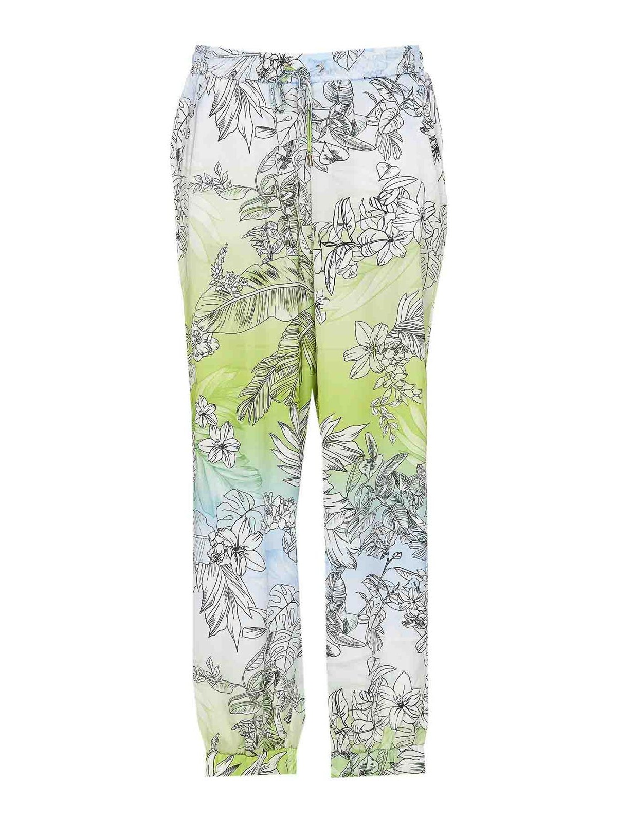 Shop Liu •jo Mutlicolor Pants Elasticized On Waist In Multicolour