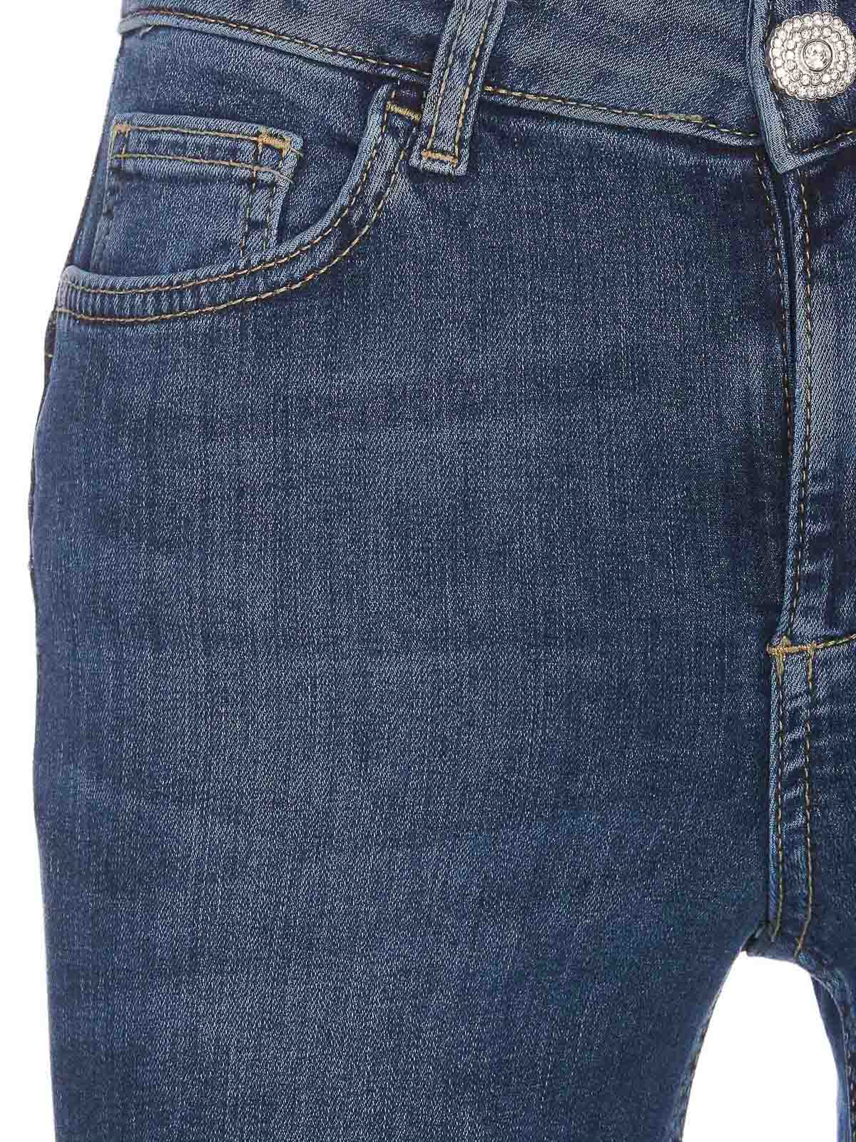 Shop Liu •jo Denim Jeans Zip And Button In Blue
