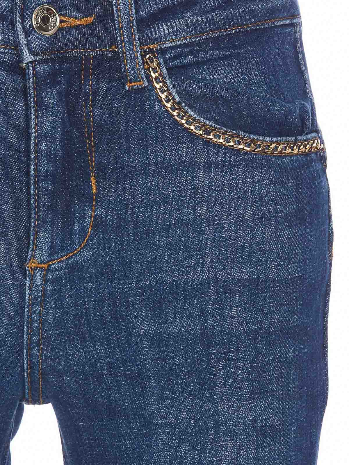 Shop Liu •jo Denim Repot Jeans Frontal Buttons In Blue