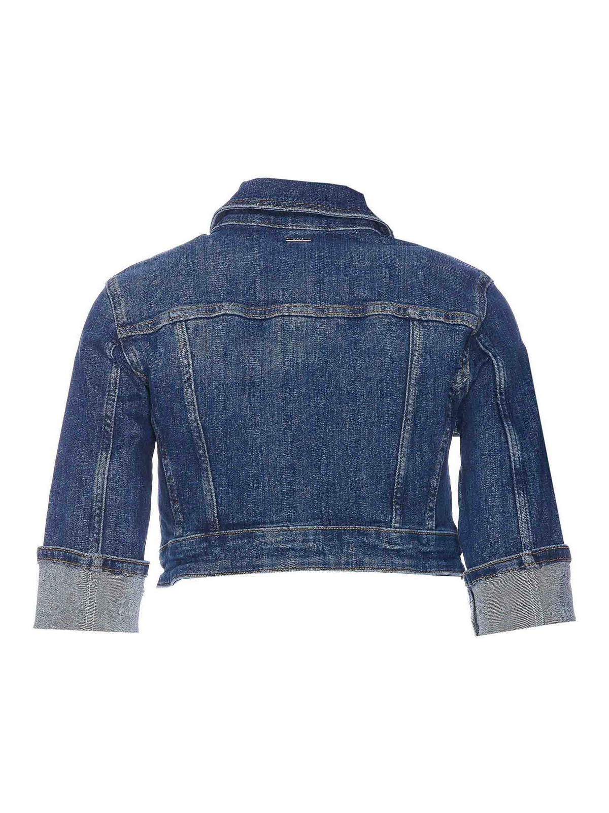 Shop Liu •jo Denim Jacket With Frontal Buttons In Blue