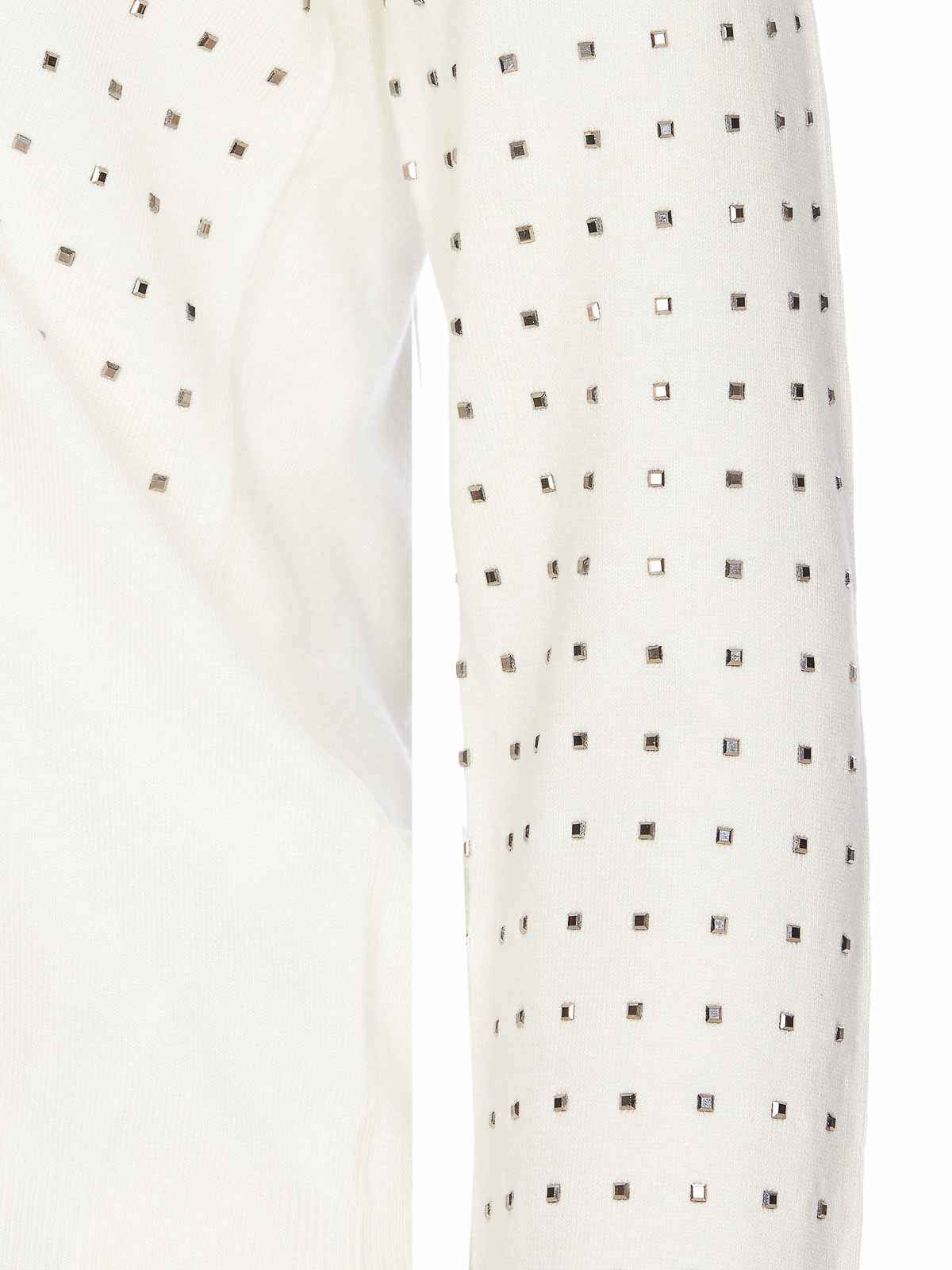 Shop Liu •jo White V-neck Sweater With Logo