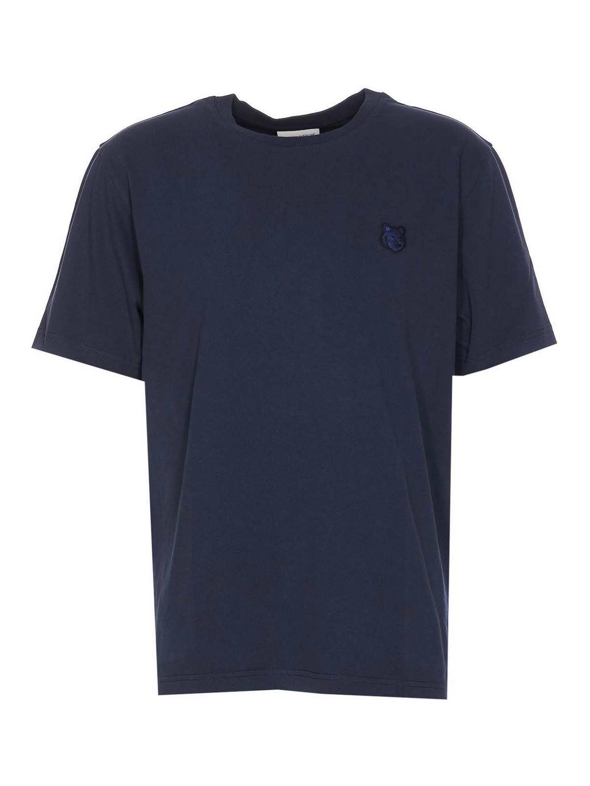 Shop Maison Kitsuné Bold Fox Head Patch Comfort T-shirt In Blue