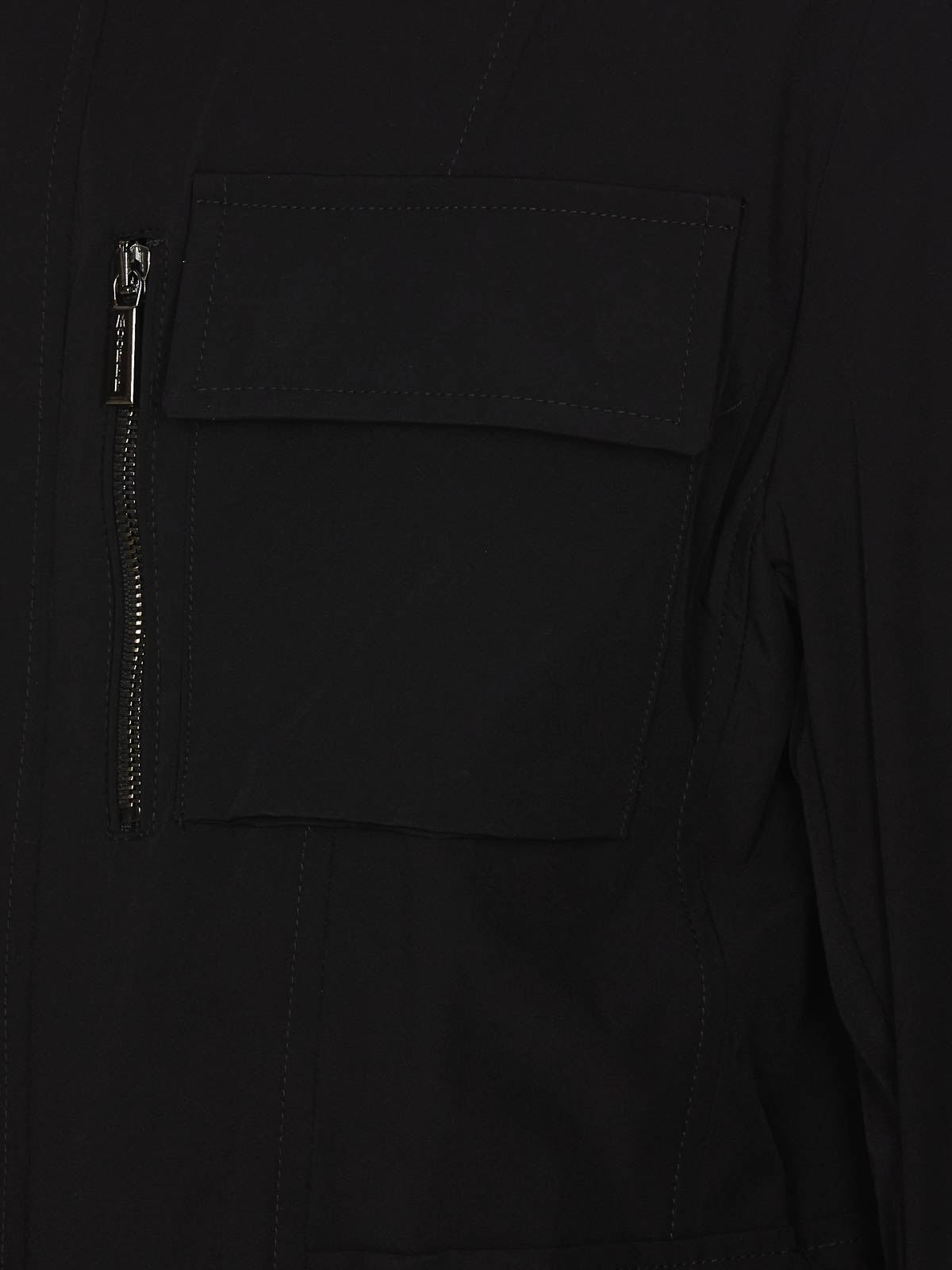Shop Moorer Black Manolo Jacket Buttons And Zip