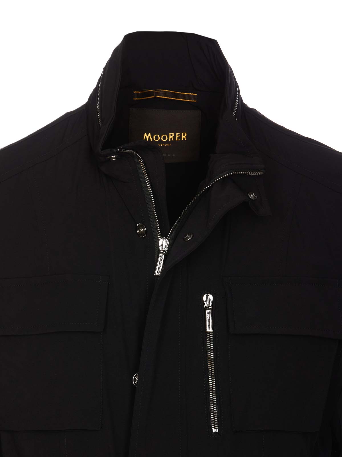 Shop Moorer Black Manolo Jacket Buttons And Zip