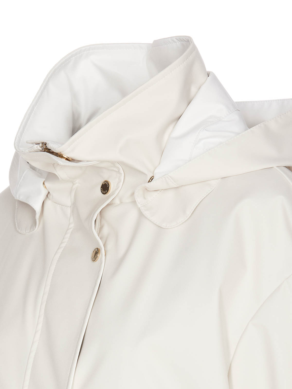 Shop Moorer White Lawrie Jacket Zip And Buttons