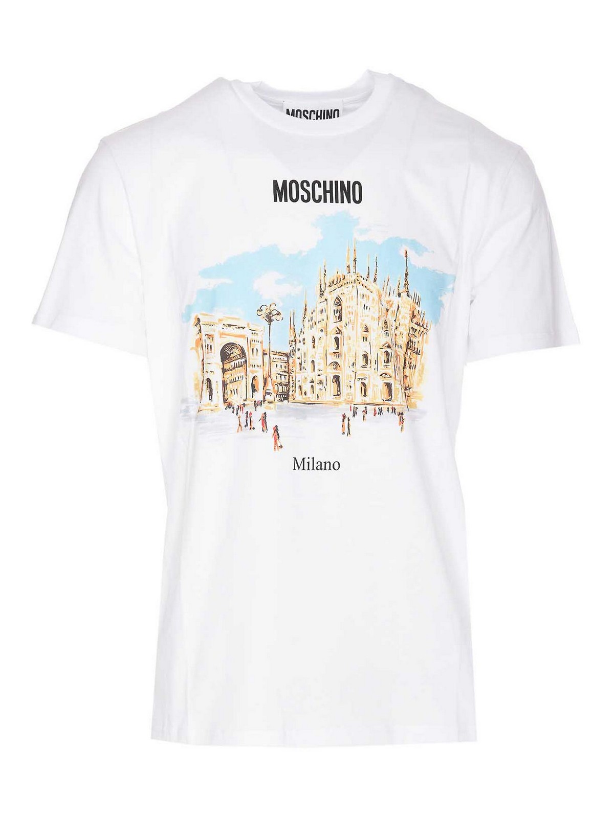 Shop Moschino Archive Print T-shirt In White