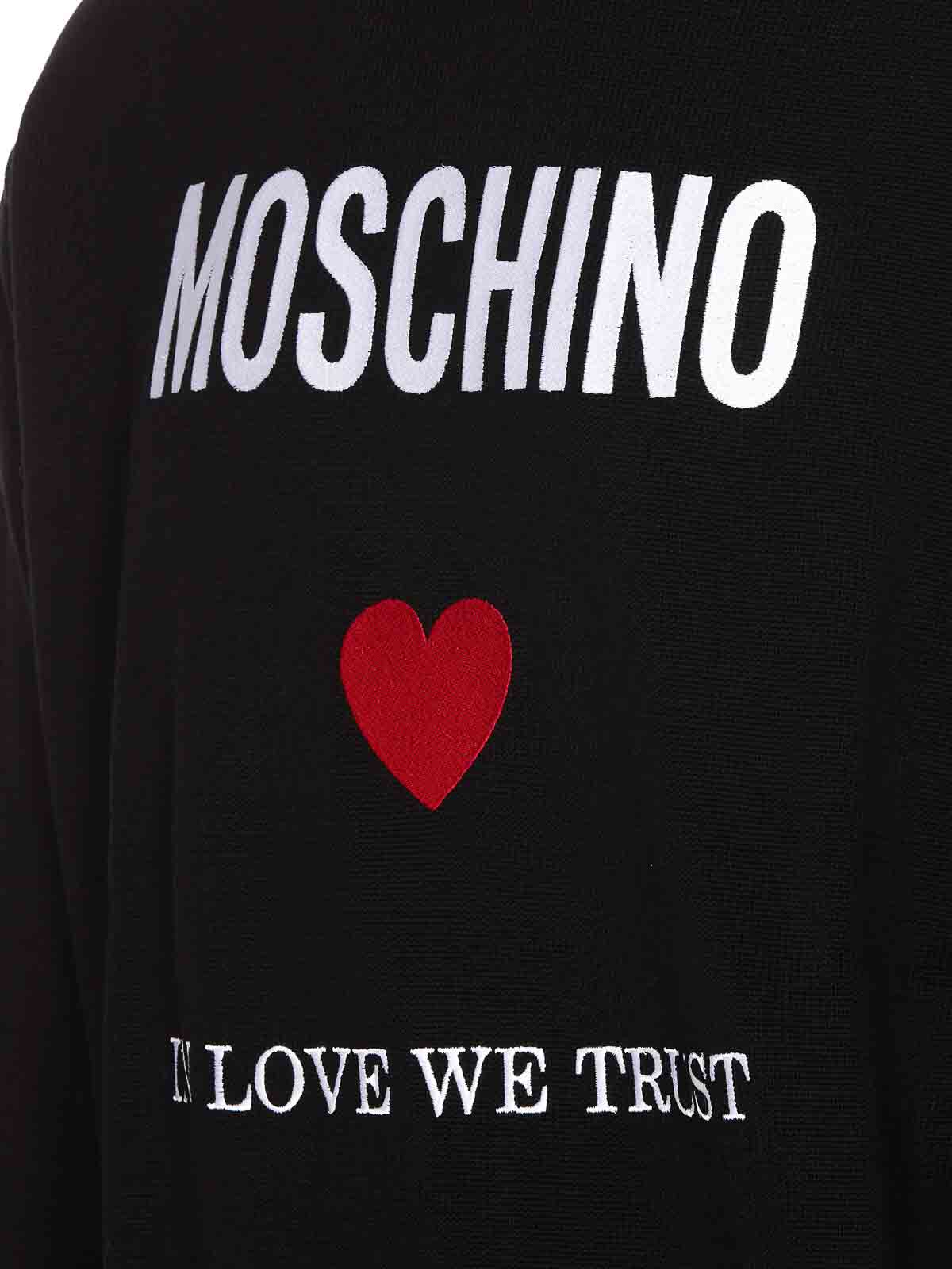 【送料&関税込】Moschino in Love We Trust Hoodie Moschino In love we trust hoodie - Black - Men | 091602000555