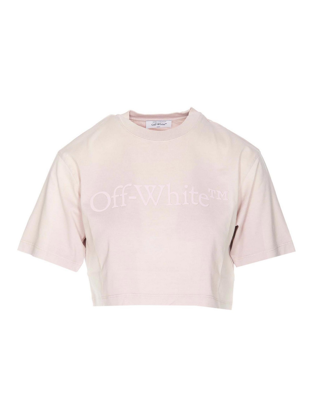 Shop Off-white Laundry Cropped T-shirt In Purple