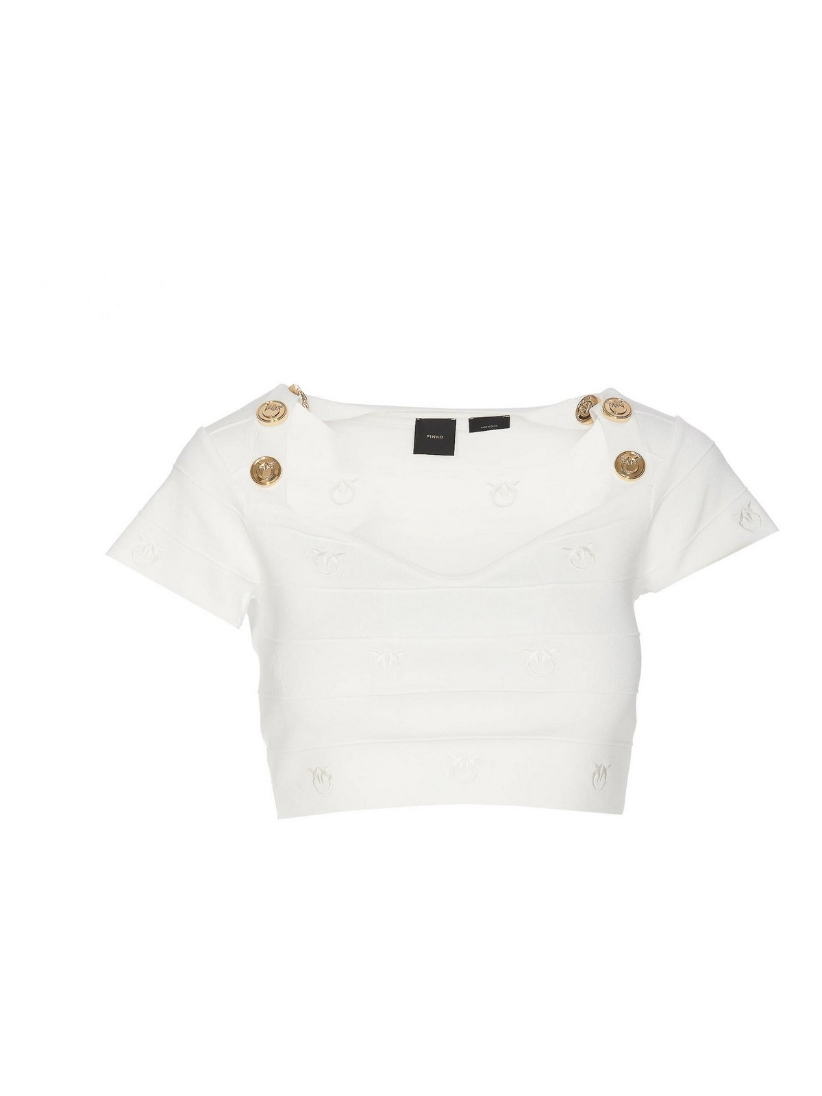 Shop Pinko Suéter Cuello Redondo - Blanco In White