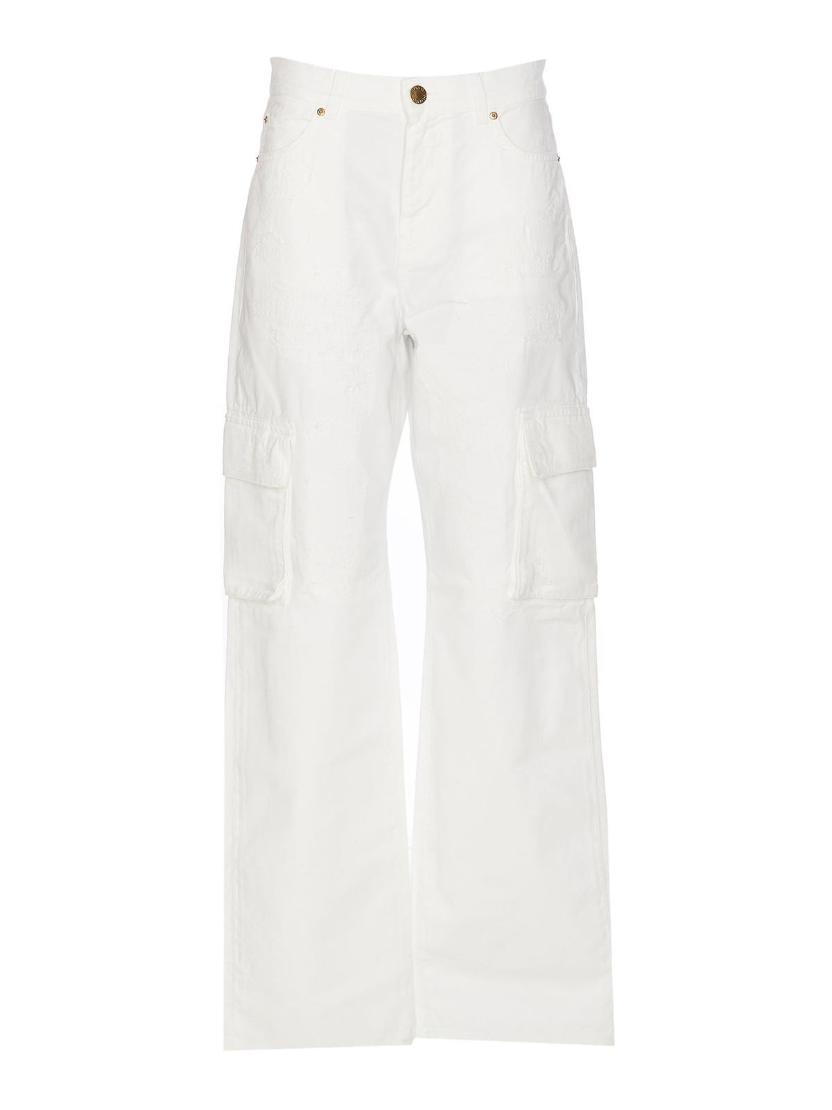 Shop Pinko White Caty Denim Jeans Zip And