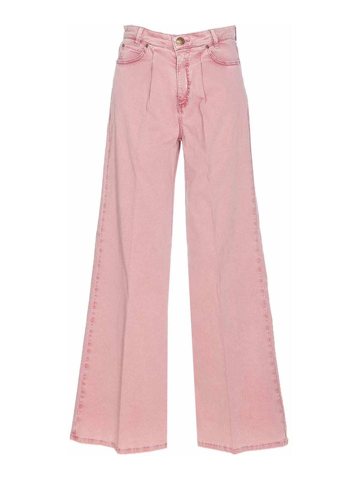 Shop Pinko Pink Pozzillo Jeans With Patch Logo In Nude & Neutrals