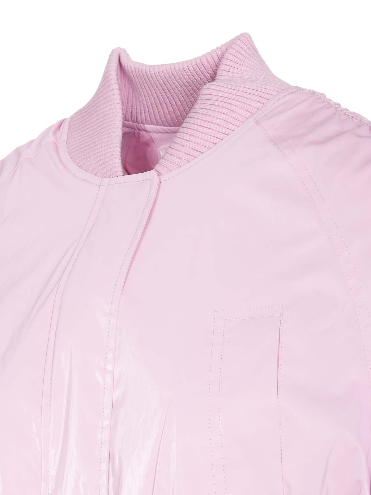 Shop Pinko Pink Bolbe Bomber With Frontal Zip In Nude & Neutrals