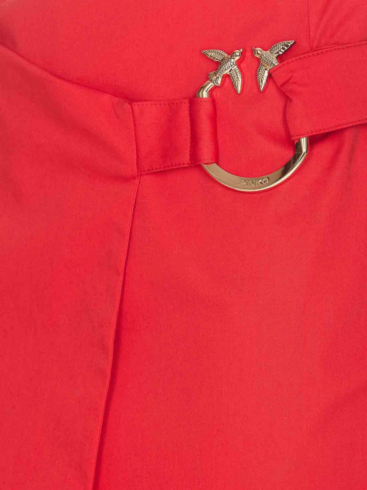 Shop Pinko Red Eurito Skirt Lateral Zip High