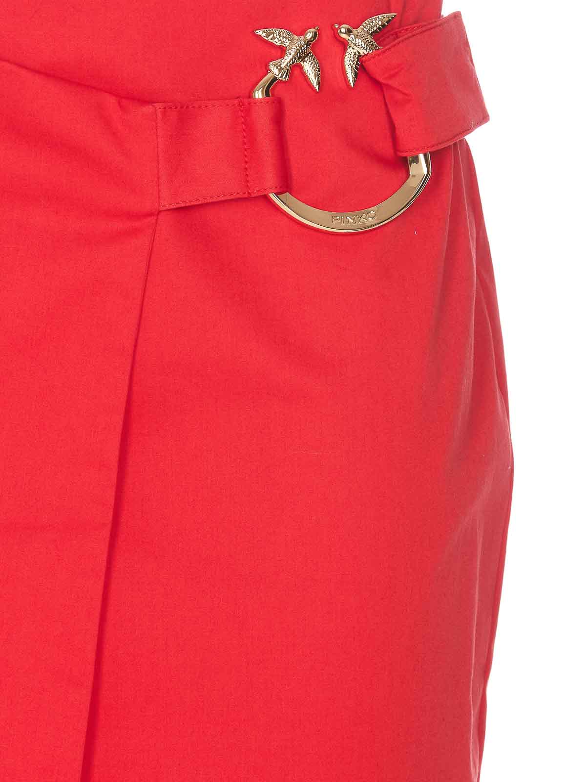 Shop Pinko Red Eurito Skirt Lateral Zip High