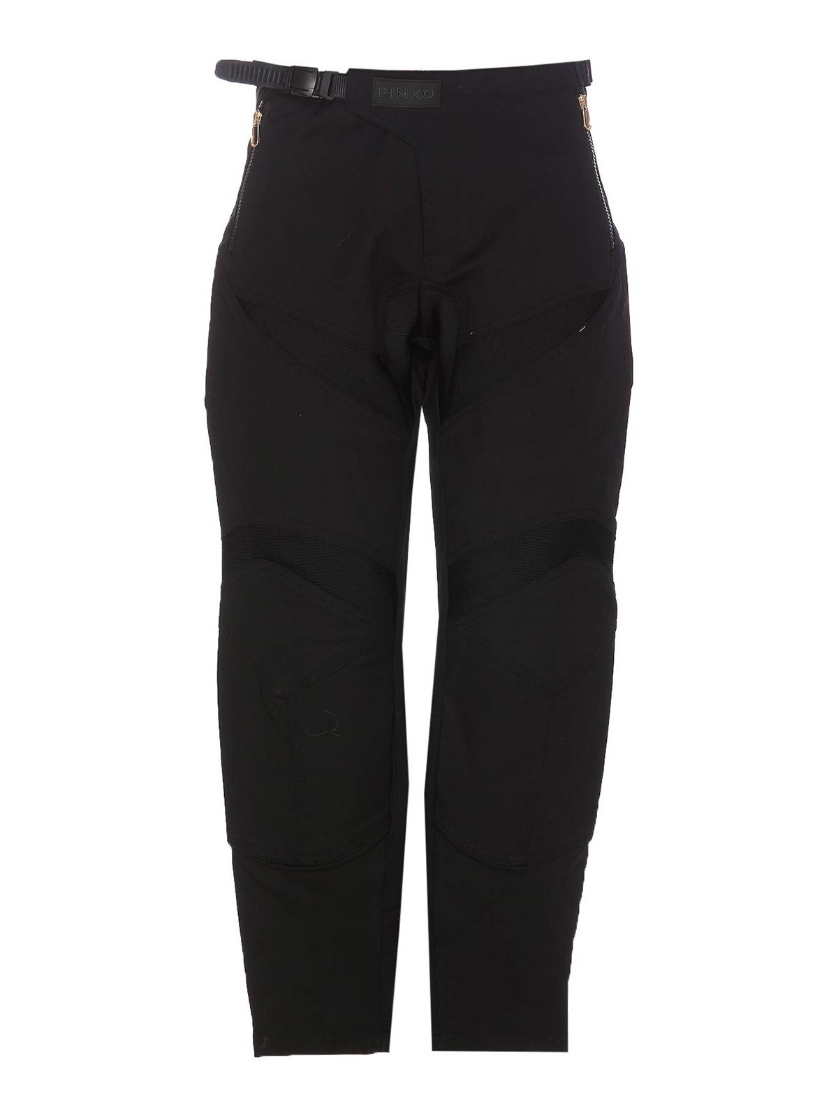 PINKO BLACK PROMETEO PANTS WITH PATCH LOGO