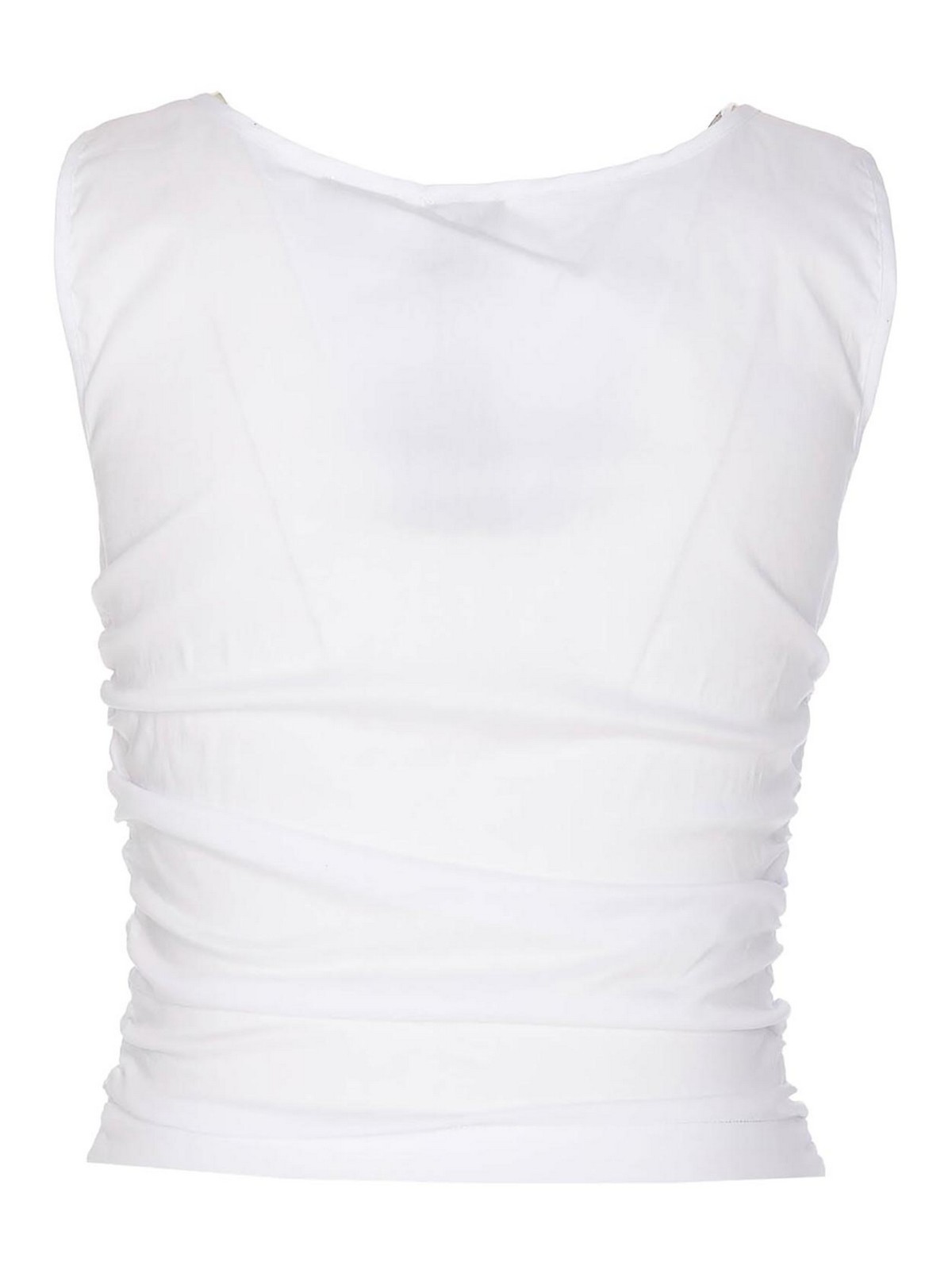 Shop Pinko Rouches Top In White