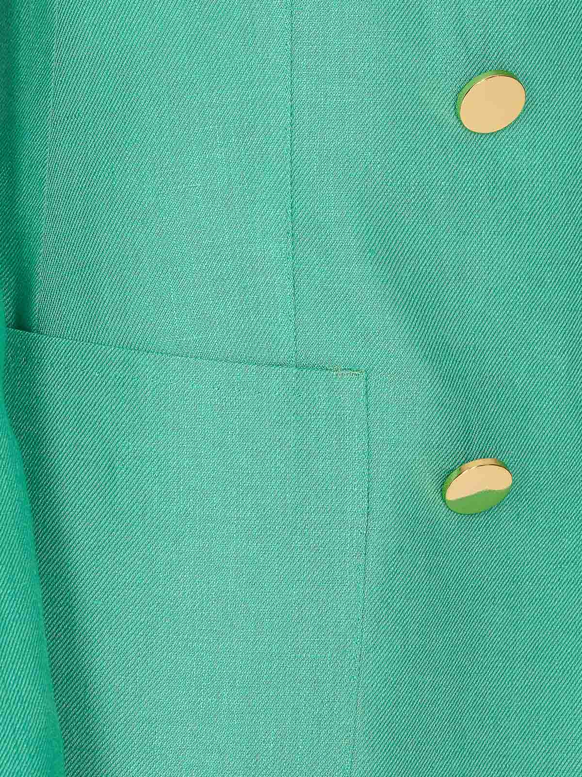 Shop Tagliatore Beige Nayade Blazer Frontal Button In Green