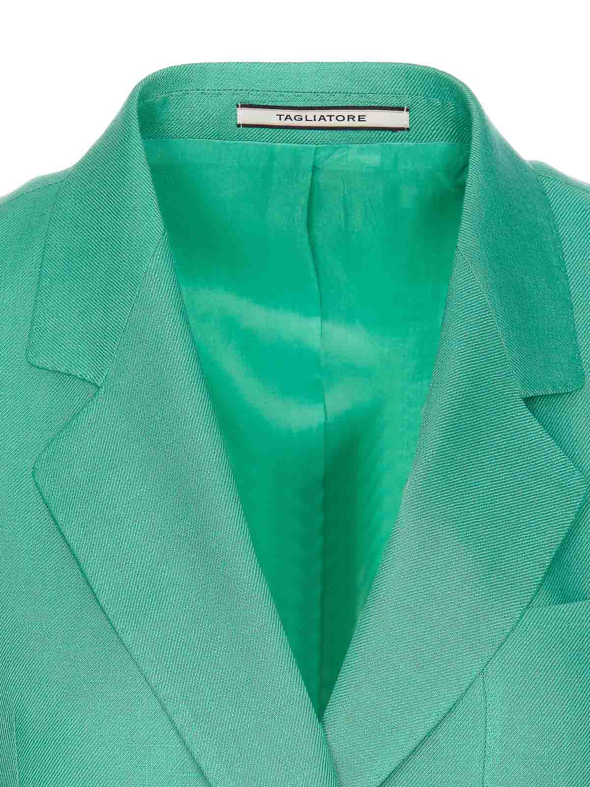 Shop Tagliatore Beige Nayade Blazer Frontal Button In Green