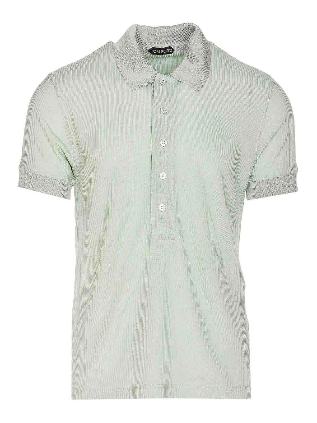 Shop Tom Ford Mint Polo Frontal Buttons Regular In Green