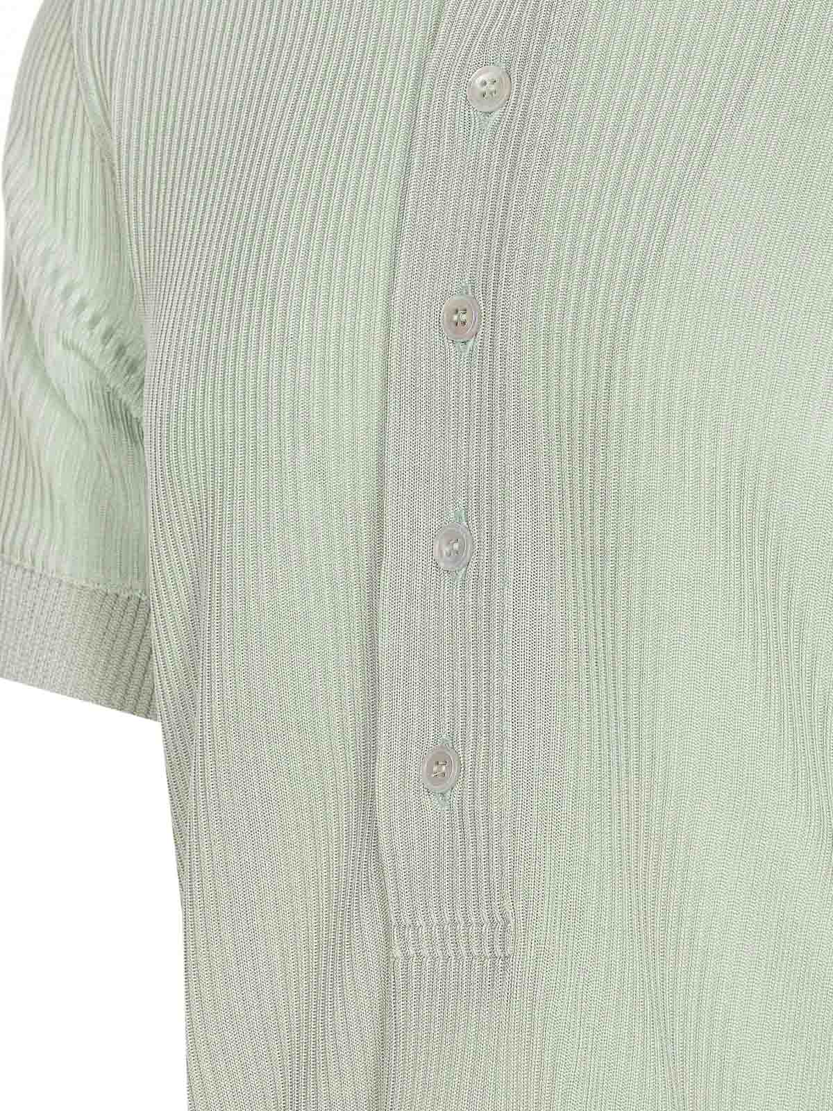 Shop Tom Ford Mint Polo Frontal Buttons Regular In Green