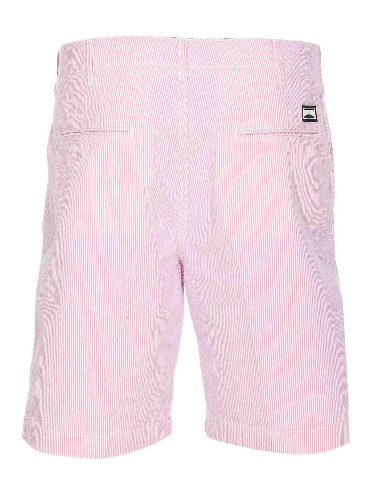 Shop Vilebrequin Pink White Striped Shorts Elasticized In Nude & Neutrals