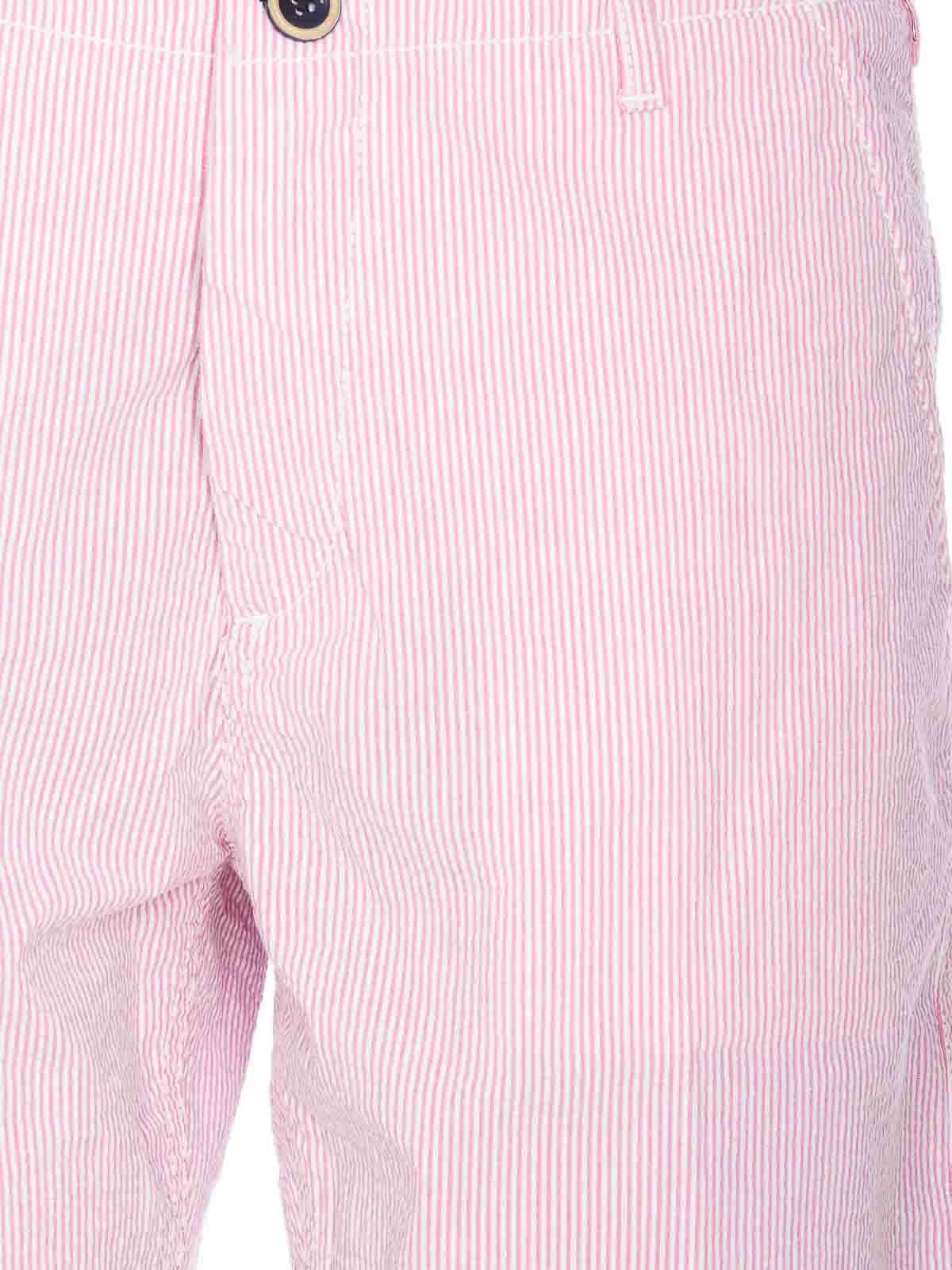 Shop Vilebrequin Pink White Striped Shorts Elasticized In Nude & Neutrals
