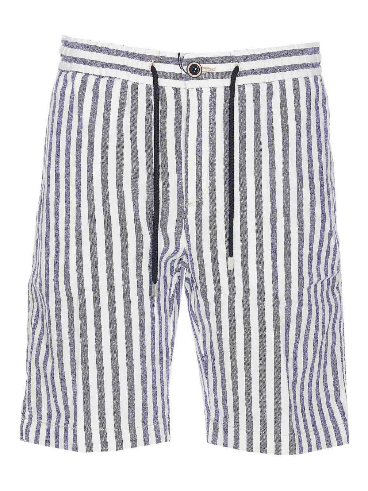 Shop Vilebrequin Striped Shorts With Elasticized Waist In Blue