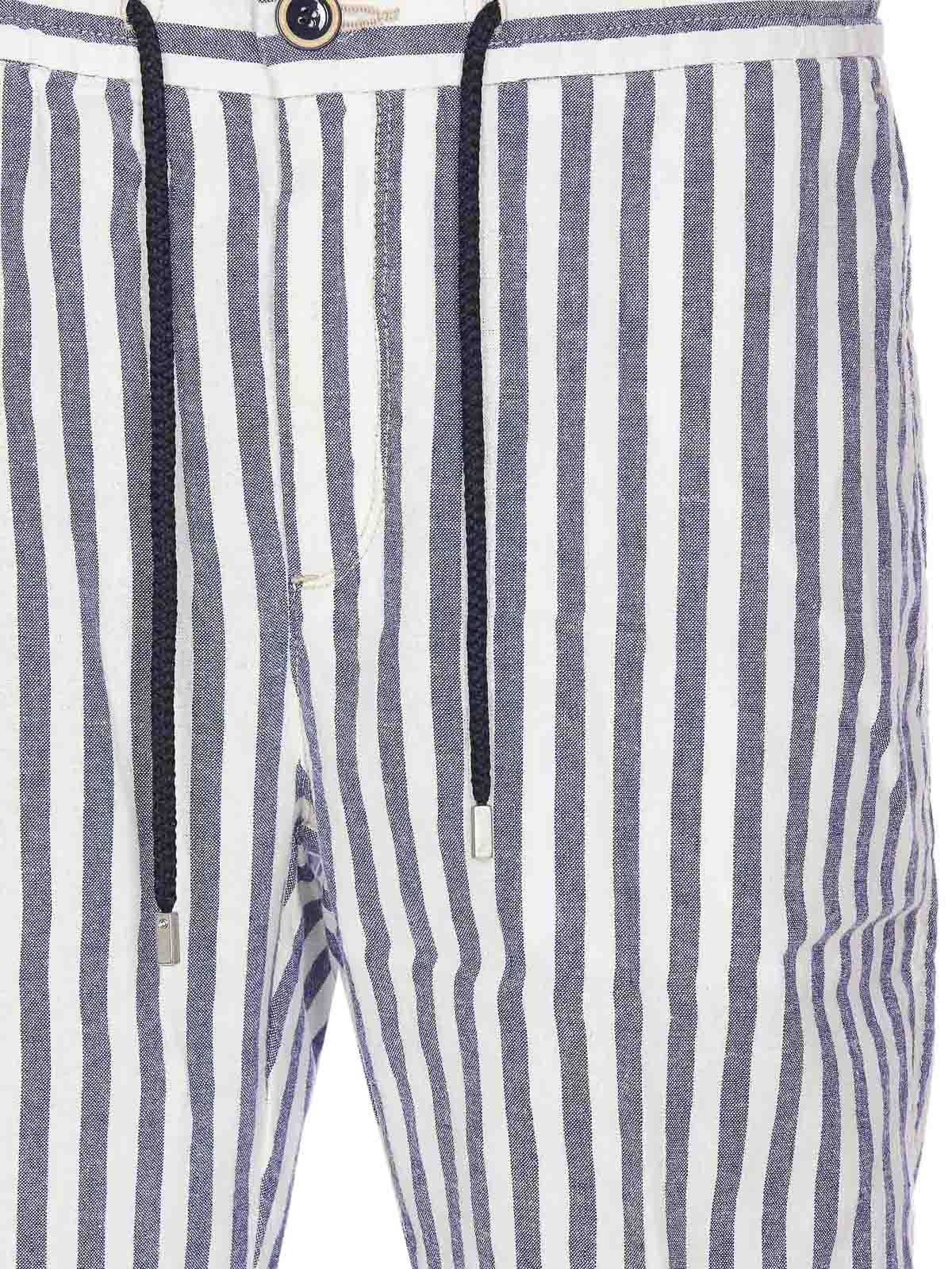 Shop Vilebrequin Striped Shorts With Elasticized Waist In Blue