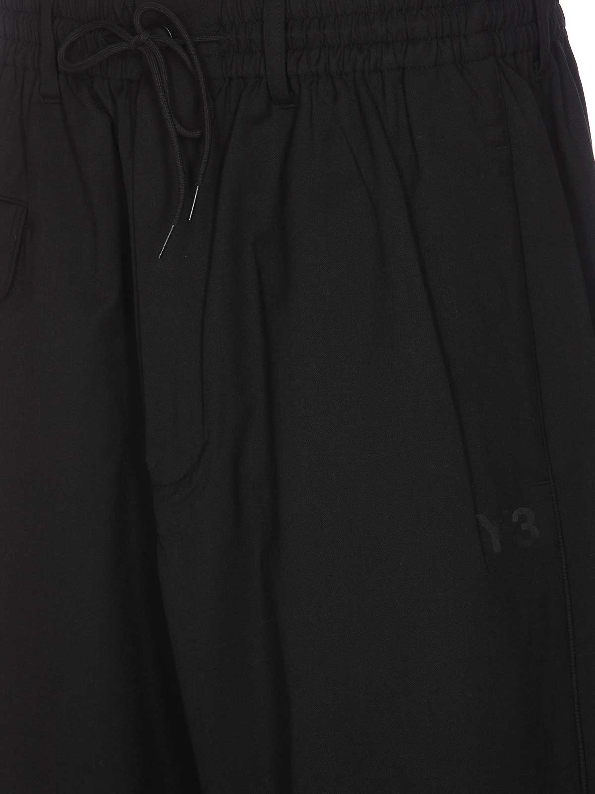 Shop Y-3 Logo Wide Pants In Black