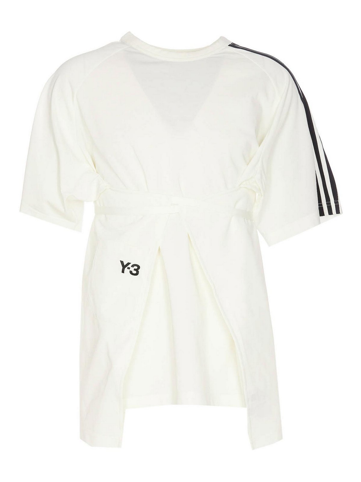 Y-3 Logo Closure Shirt In White