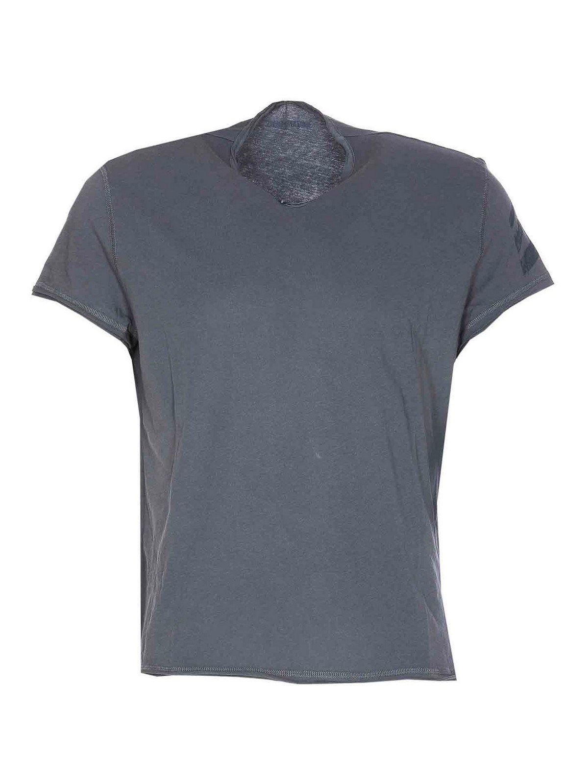 Zadig & Voltaire Grey Tee V-neck Buttons On Collar