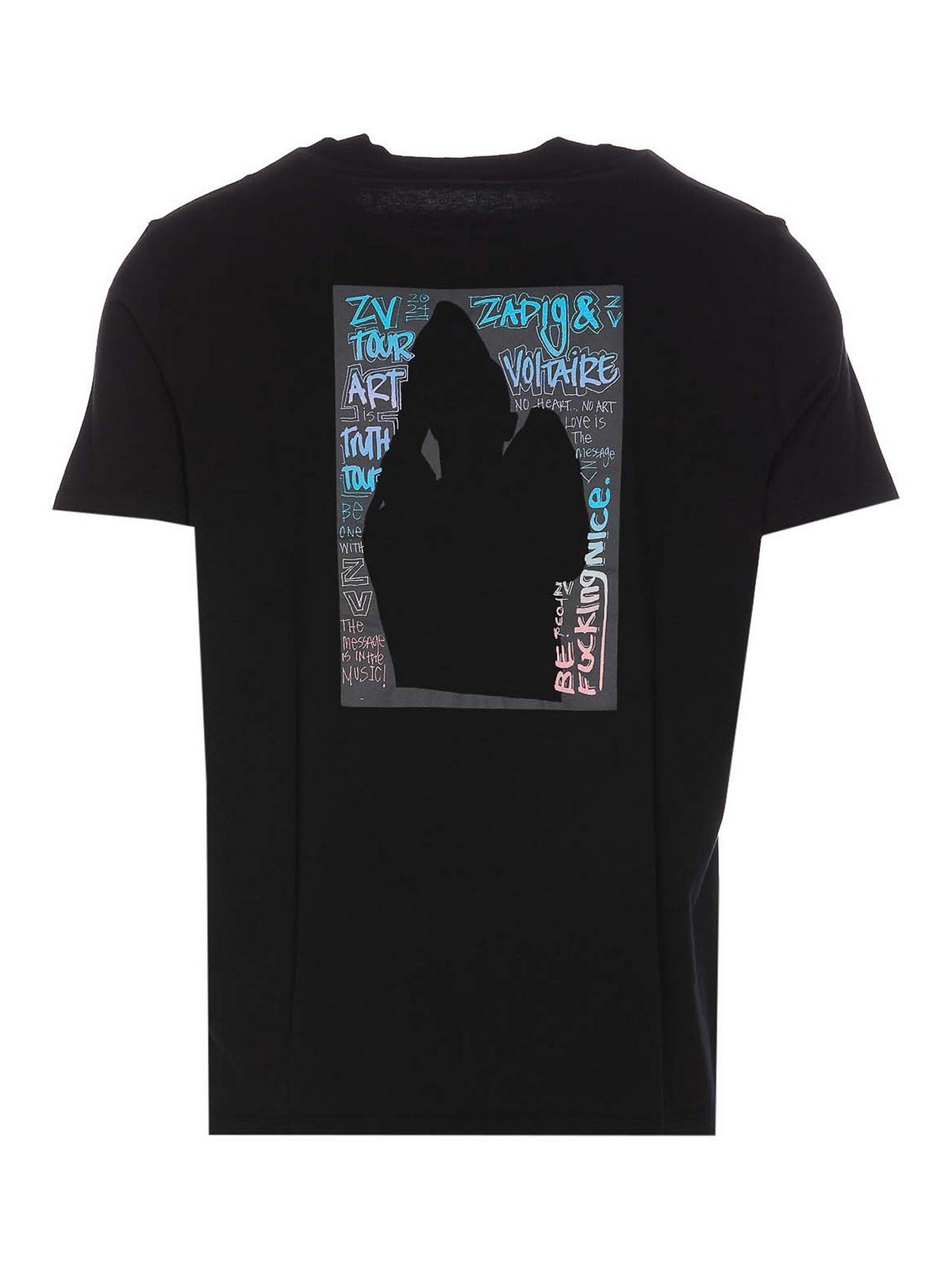 Shop Zadig & Voltaire Graffiti T-shirt In Black