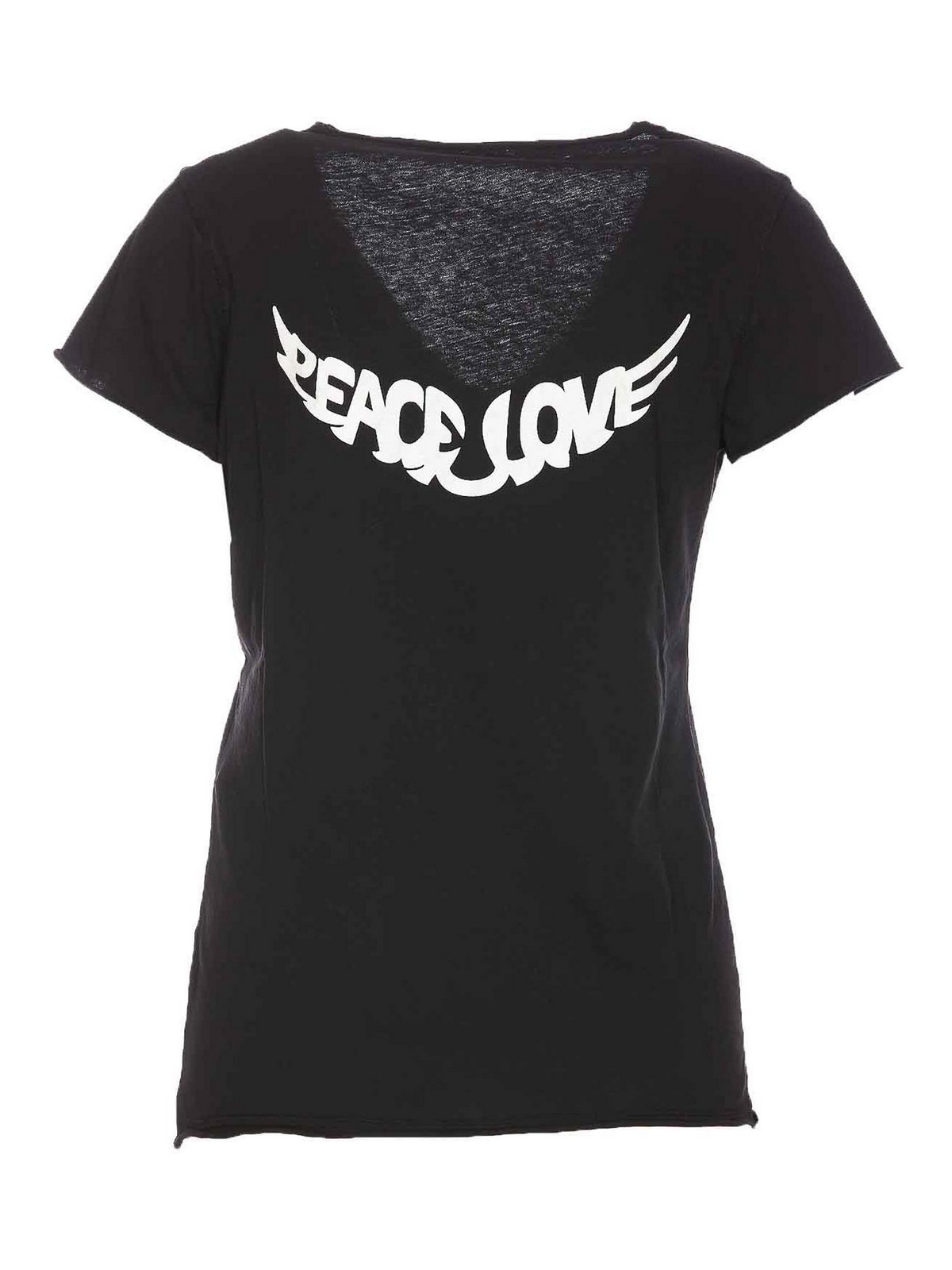 Shop Zadig & Voltaire Tunisien Peace Love Wings T-shirt In Black
