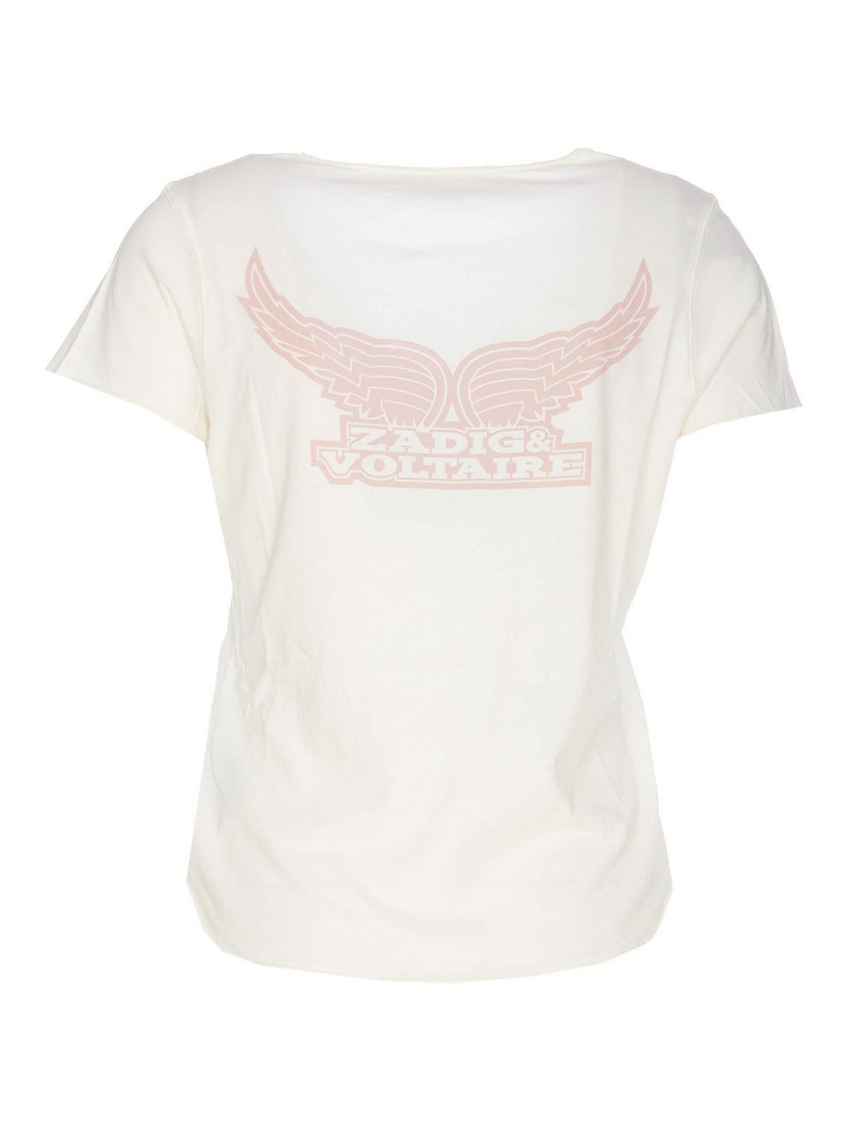 Shop Zadig & Voltaire Tunisien Crop Badge Wings T-shirt In White