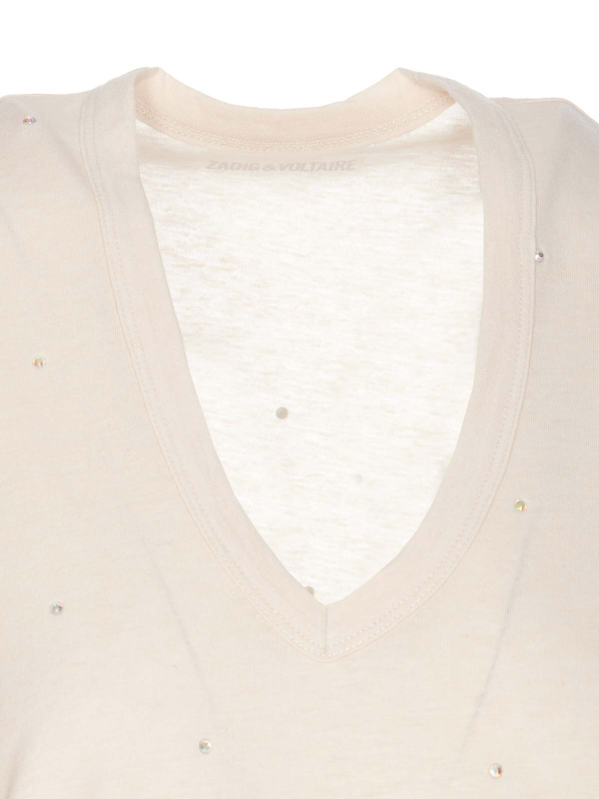 Shop Zadig & Voltaire Wassa Dots Strass T-shirt In White