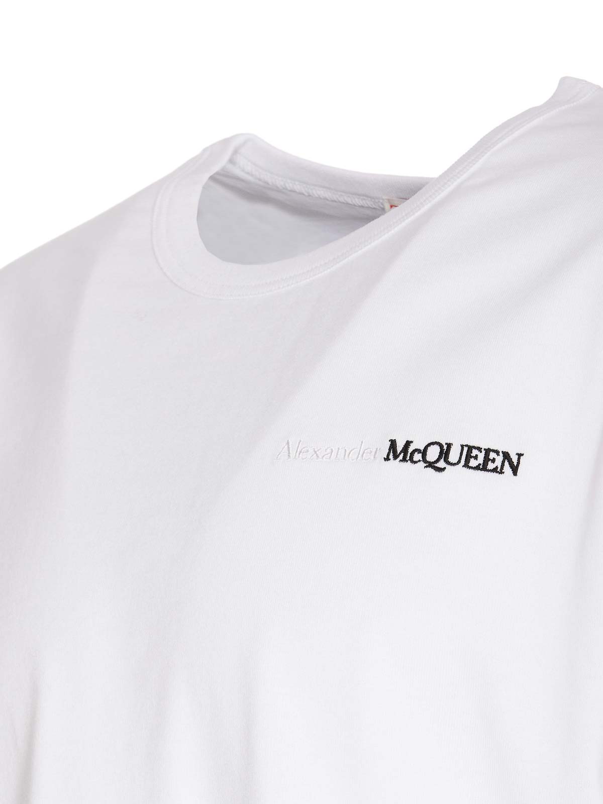 Shop Alexander Mcqueen White Logo T-shirt Crewneck