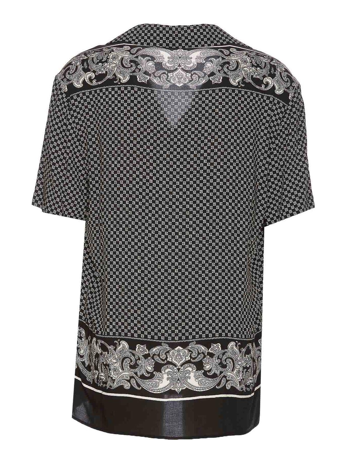 Shop Balmain Mini Monogram Pijama Shirt In Black