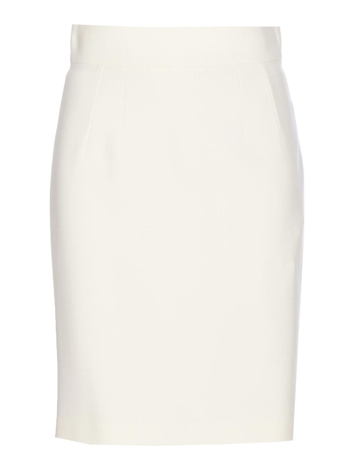 Shop Dolce & Gabbana White Skirt Zip On The Back High Waist