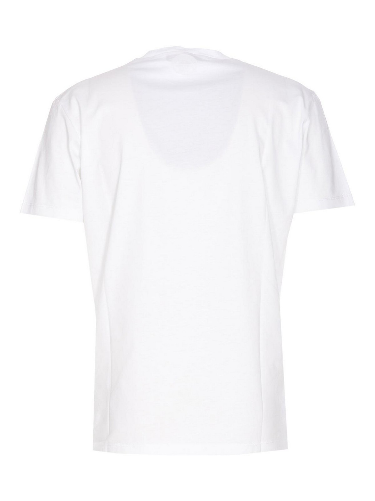 Shop Dsquared2 White T-shirt Crewneck Frontal Print Logo