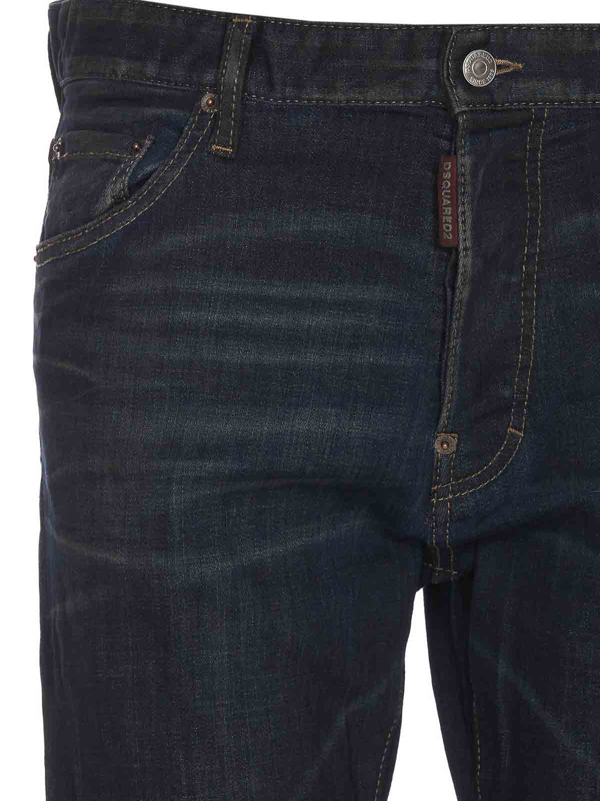 Shop Dsquared2 Black Bro Jeans With Frontal Buttons In Blue