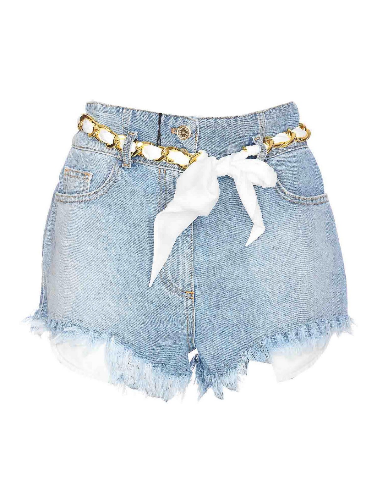 ELISABETTA FRANCHI DENIM SHORTS WITH BELT