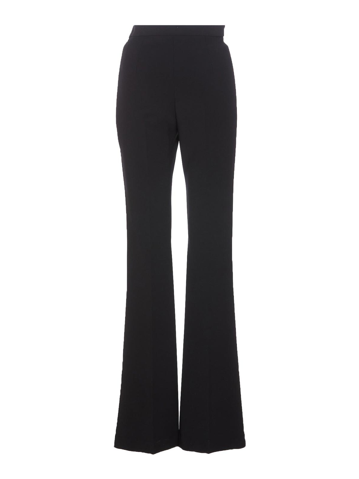 Shop Elisabetta Franchi Black Logo Pants With Lateral Zip