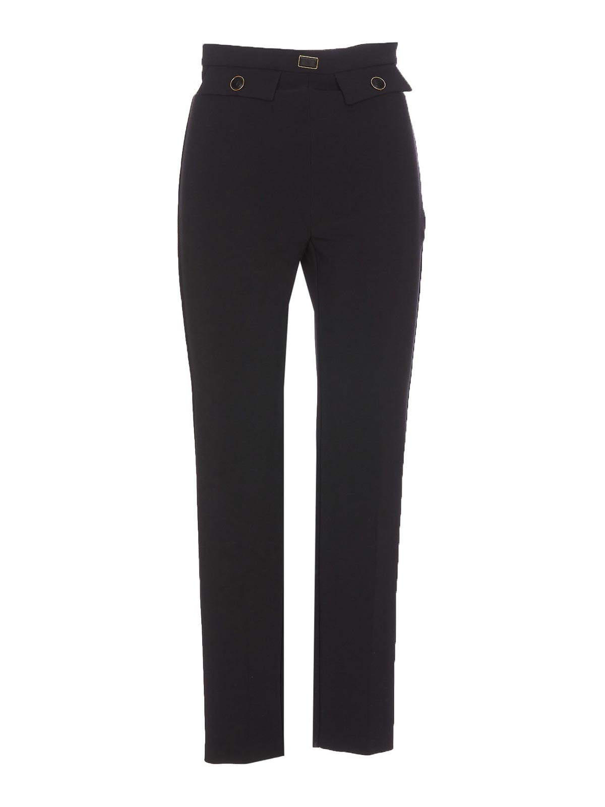 Elisabetta Franchi Black Pants With Lateral Zip And Hook