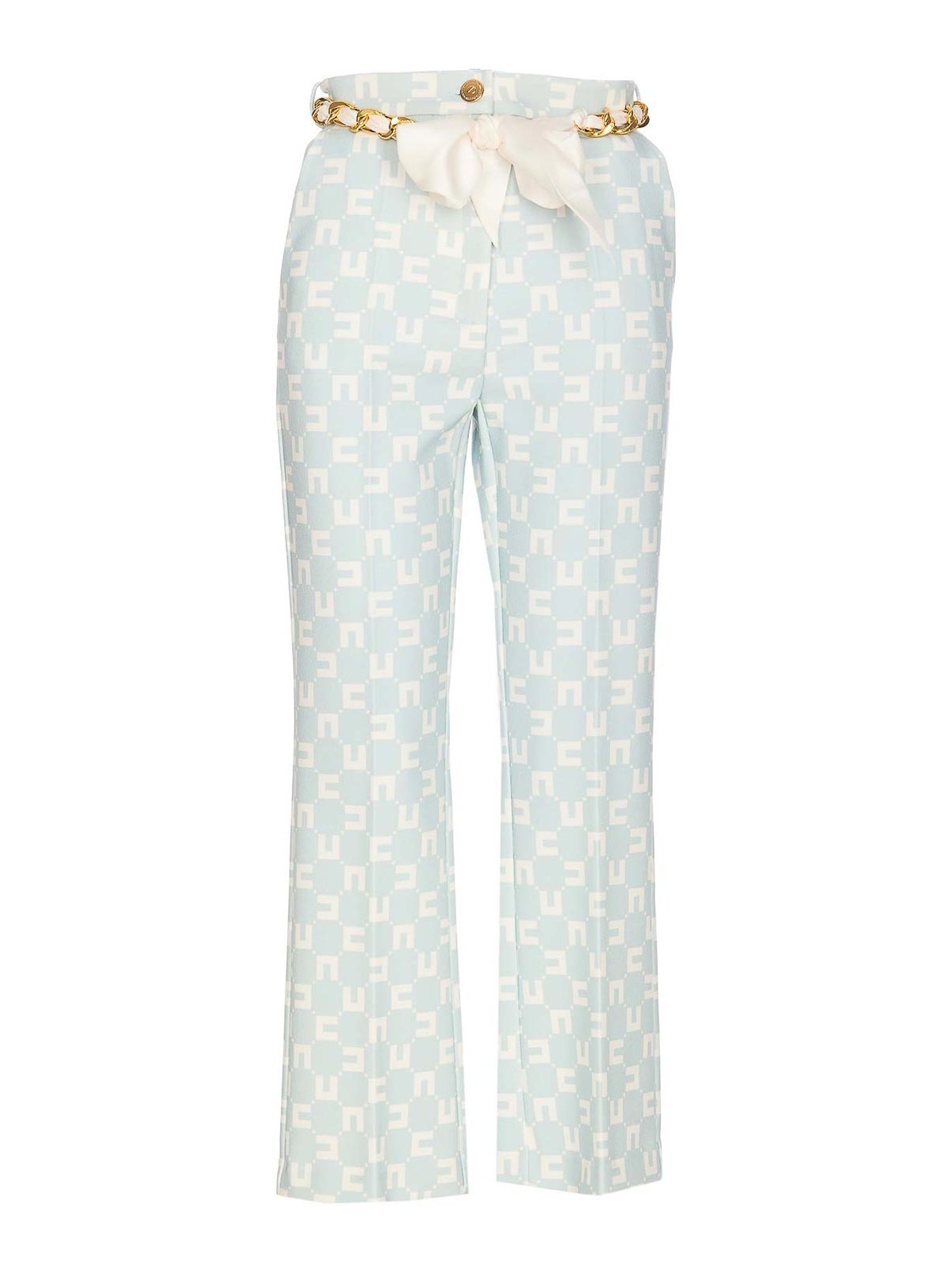 Elisabetta Franchi Pants With Chain In Blue