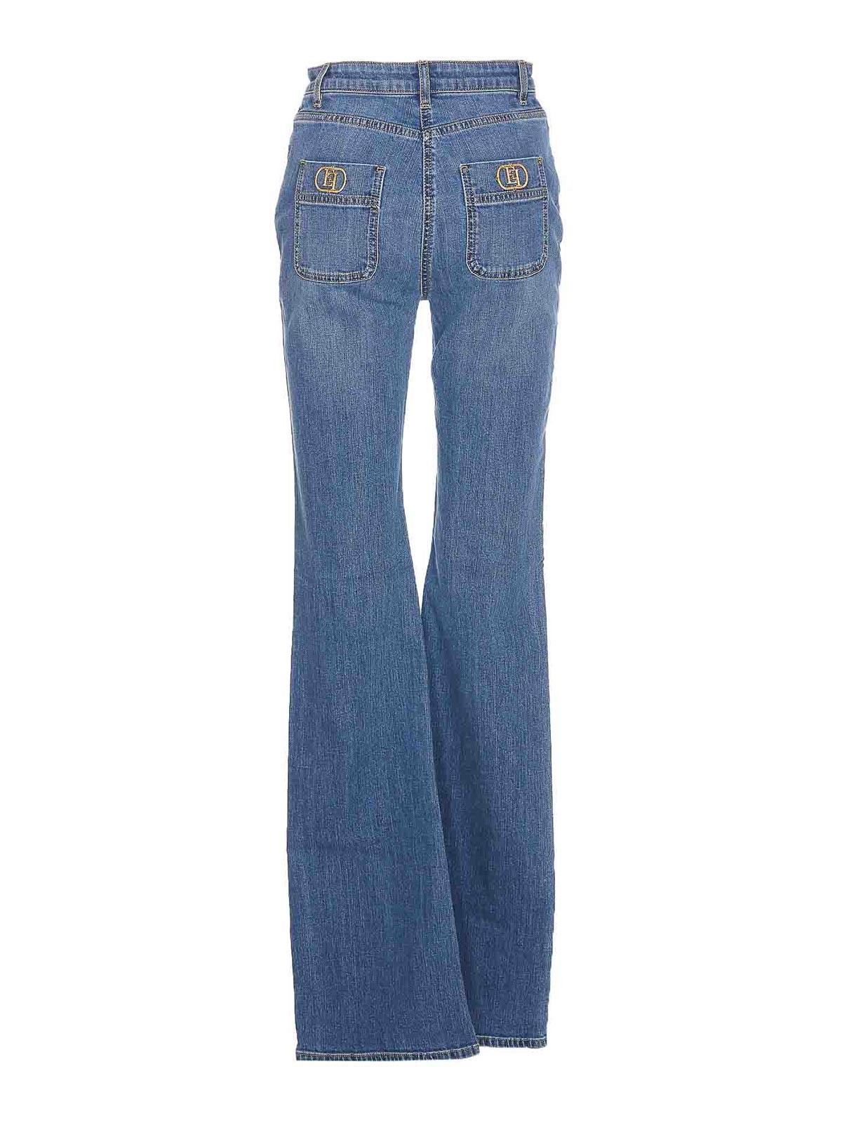 Shop Elisabetta Franchi Loog Denim Jeans In Blue