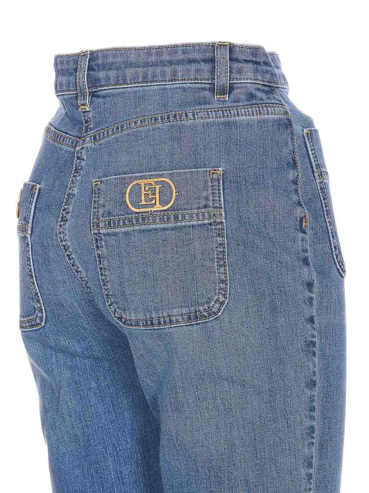 Shop Elisabetta Franchi Loog Denim Jeans In Blue