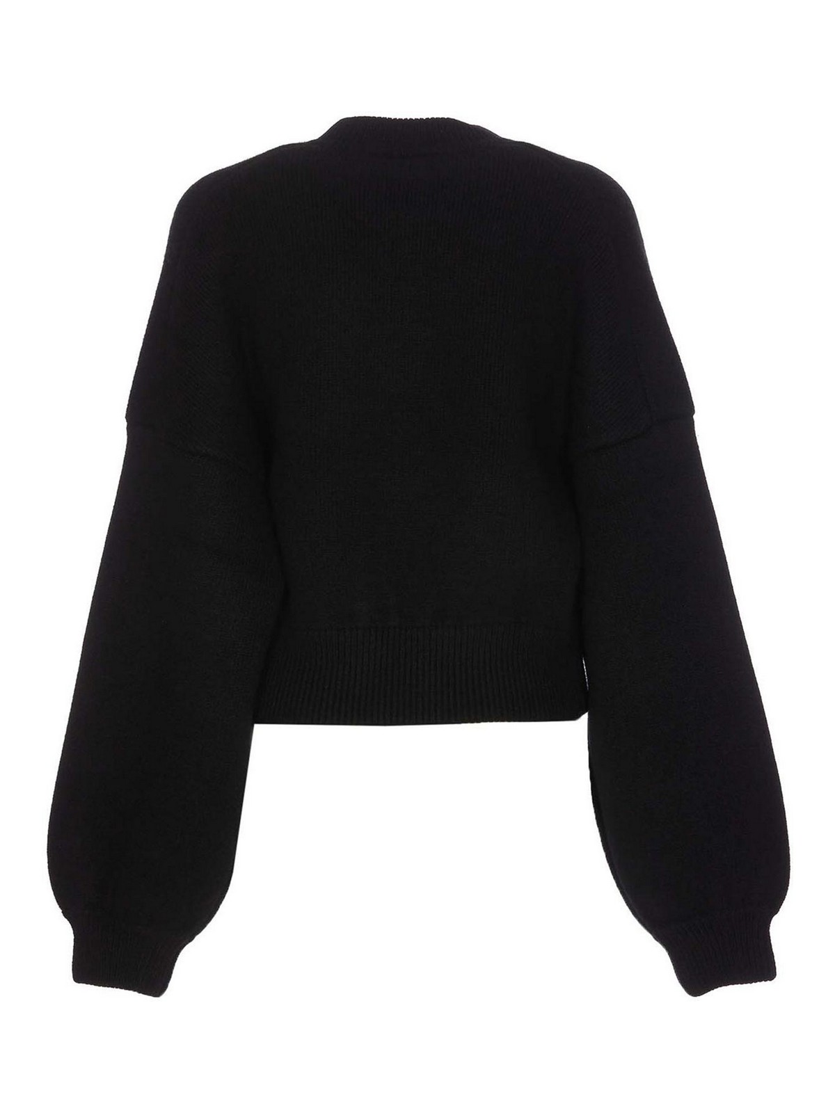 Shop Khaite Black Rhea Jacket Zip Knit Frontal